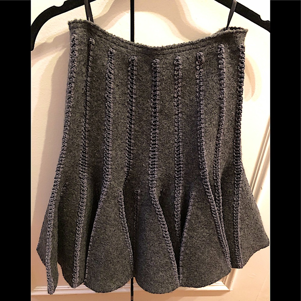 Vintage Alaia Paris Wool Flared Cut-out Skirt